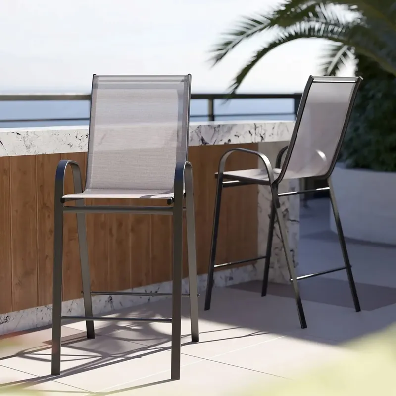 Banqueta textilina de Jardín - Gris en Gris - Muebles para el exterior, Uruguay | Rústico Hogar
