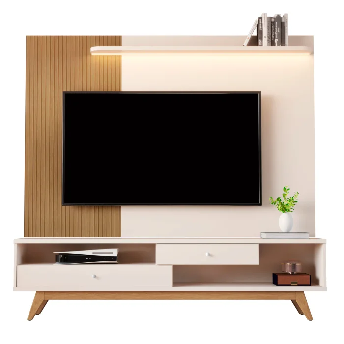 Rack Lisboa ( Rack + Panel + Led ) en Elige una opciónOff - Muebles para TV, Uruguay | Deluxe Home, vista 3