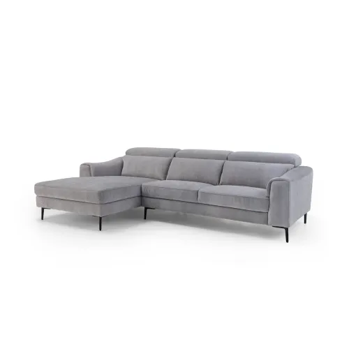 Rinconera Luke - Tela Microfibra - Chaise Izquierdo - 6686-7 Gris en Beige - Sillones y sofás, Uruguay | NYR