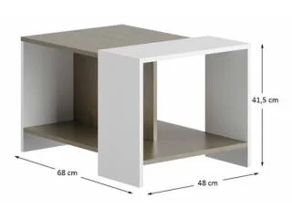 Mesa ratona diseño Nogal/Negro en Nogal blanco - Mesas de living, Uruguay | Quesal, vista 6