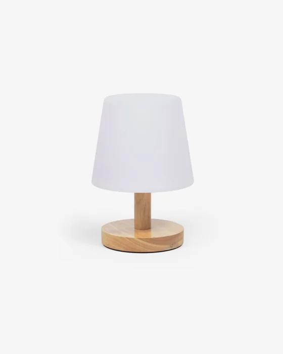 Lámpara de mesa Ambar de polietileno y madera en Madera natural - Lámparas de mesa, Uruguay | Kavehome