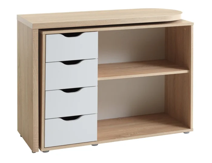 Escritorio LANGAGER 41-107x107-165 gir color roble nat en Madera natural - Escritorios y sillas de escritorio, Uruguay | JYSK, vista 2