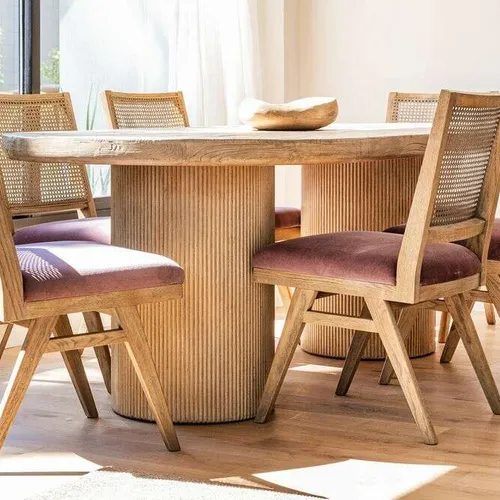 MESA COMEDOR OVAL - 2.20 X 1.05 MTS en Madera natural - Mesas de comedor, Uruguay | La Iberica