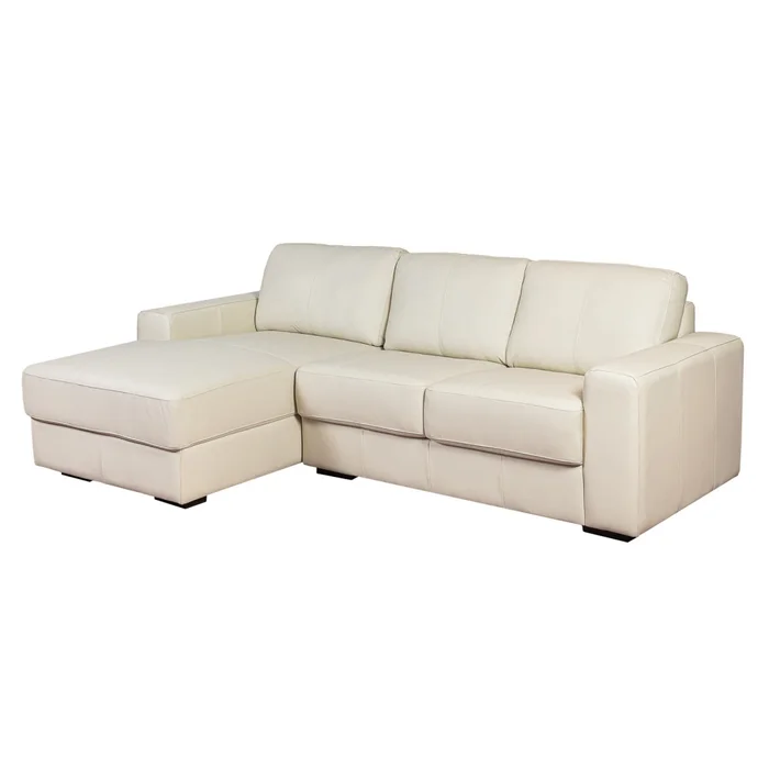 Sofa C/chaise Más De 4 Cuerpos Cuero-100-natural Natural-beige Texas Crudo en Blanco - Sillones y sofás, Uruguay | Divino, vista 3