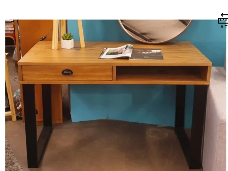 Escritorio IRON 1 Cajon 1.20m en Madera natural - Escritorios y sillas de escritorio, Uruguay | Finkel