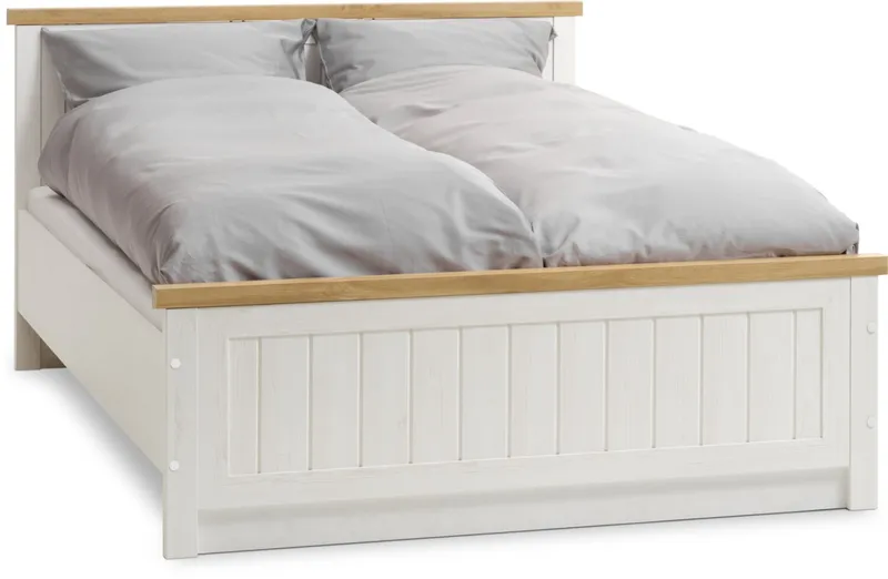 Estructura cama MARKSKEL 2 Plazas 140x200 roble/bl en Blanco - Dormitorio, Uruguay | JYSK