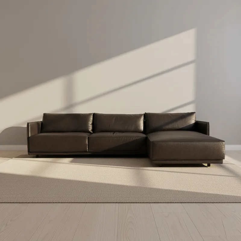 Sillón C/chaise Cuero-100-natural Negro Romeo Tp3 La Paz en Negro - Sillones y sofás, Uruguay | Divino