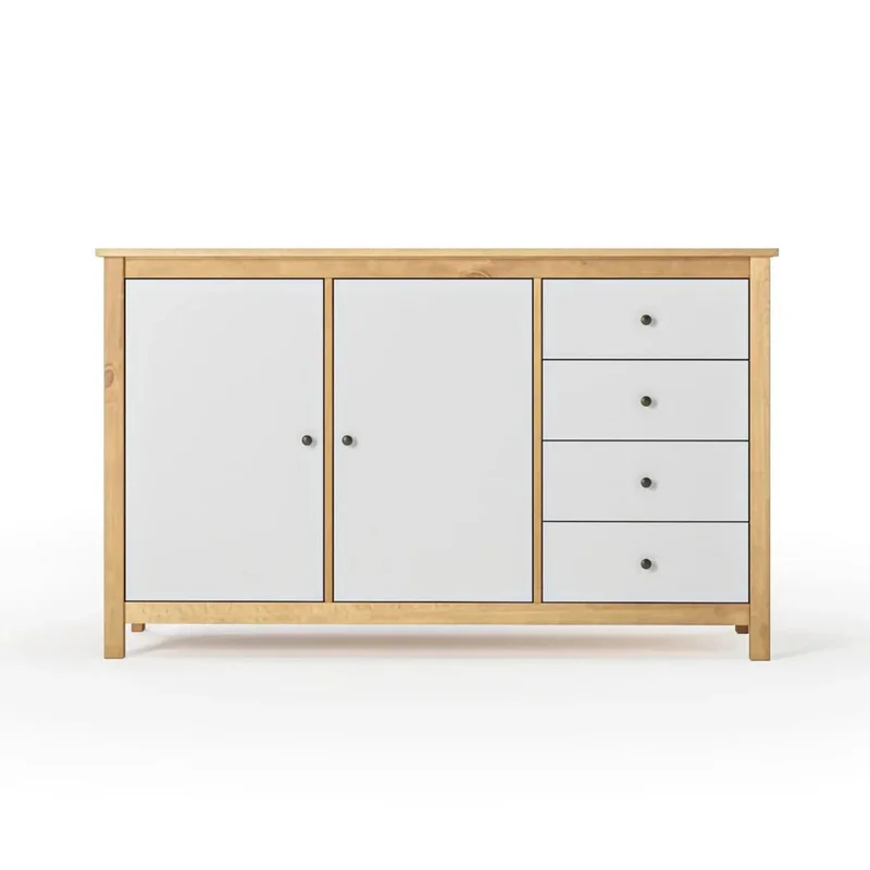 Cómoda Aparador 2 Puertas 4 Cajones - Línea Maden - Blanco en Blanco - Aparadores y recibidores, Uruguay | Ecowood, vista 3
