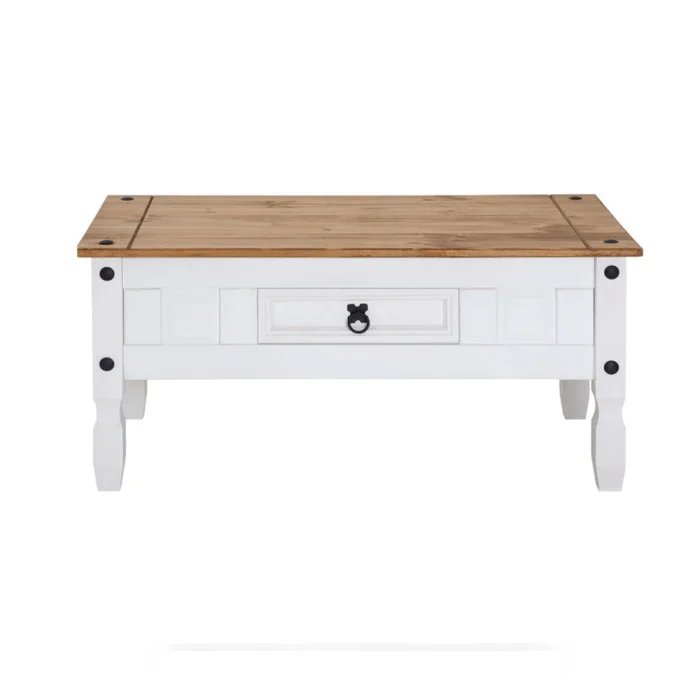 Mesa de living Linea Naturale - Blanco/Roble en Multicolor - Mesas de living, Uruguay | La Cueva Muebles, vista 4