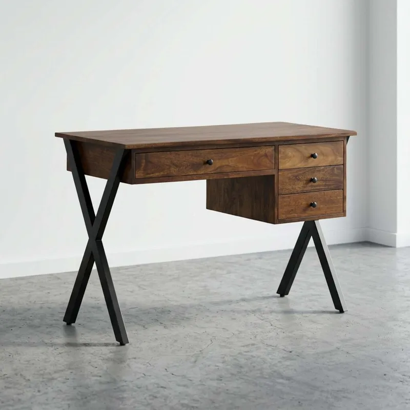 Escritorio Madera-de-mango Marron Christopher en Marrón - Escritorios, Uruguay | Divino