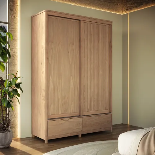 Placard Nest Mdf-y-madera Puertas Corredizas en Madera natural - Roperos y placares, Uruguay | Divino