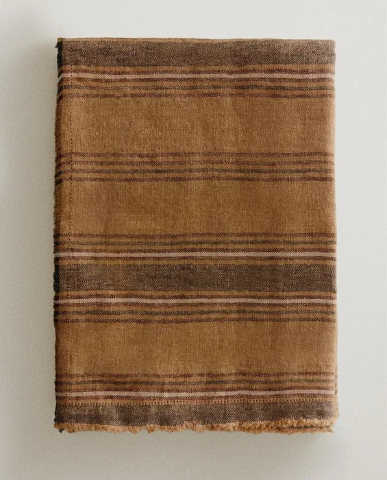 MANTA LINO RAYAS en Multicolor - Textiles, Uruguay | Zara Home