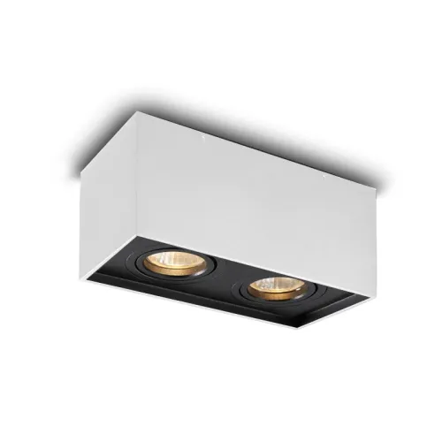 Luminaria Downlight Cuadrada Doble Bari Blanco en Blanco - Lámparas colgantes, Uruguay | Serlux
