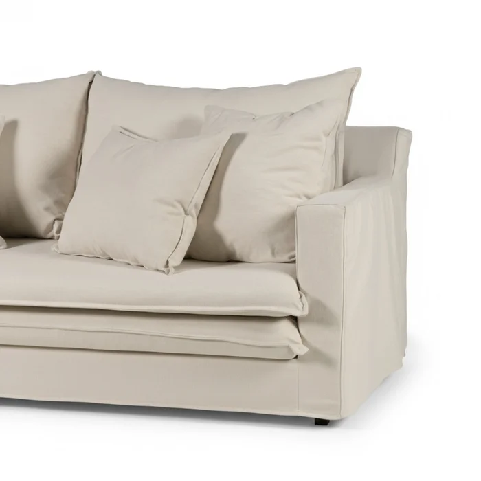 Sofá Gin con Funda - Tela Rústica - 2,5 cuerpos - TD5260-1635 (Beige) en Beige - Sillones y sofás, Uruguay | Nyr, vista 4