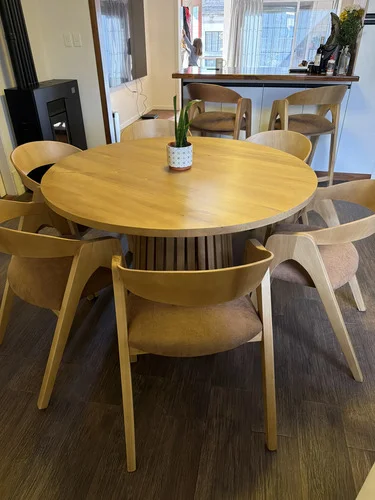 Juego Comedor Redondo 6 Sillas Madera Maciza - Ozark Home A Eleccion en Madera natural - Mesas de comedor, Uruguay | Ozark Home, vista 2
