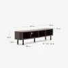 Mueble TV Mailen 2 puertas en chapa de fresno - con acabado oscuro 200 x 50 cm en Negro - Muebles para TV, Uruguay | Kavehome, vista 10 de 10
