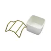 MACETA CERAMICA C/BASE 6x6x9CM BLANCO/DORADO en Blanco - Macetas, Uruguay | Koz, vista 4 de 4