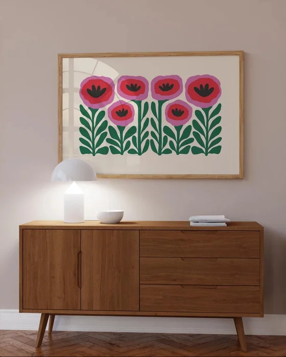 Amapolas Horizontal en Multicolor - Láminas, Uruguay | La Cuadrería, vista 3