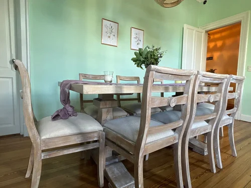 Juego De Comedor Madera Ozark Doble Pie 8 Sillas 200x100 Cm A Eleccion en Madera natural - Mesas de comedor, Uruguay | Ozark Home, vista 6