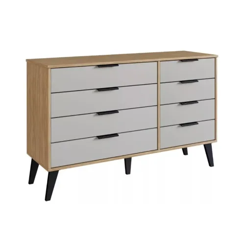 Cómoda Cajonera Alta 8 Cajones Con Patas 100% Mdp en Blanco/Miel. - Sillones y sofás, Uruguay | Soy Hogar