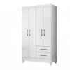 Ropero 4 Puertas 2 Cajones Armario Placard Con Estantes en Blanco – Castaño - Cómodas, Uruguay | Soy Hogar, vista 2
