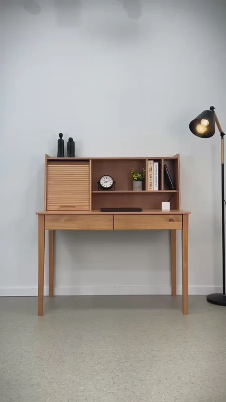 Escritorio Alice 110CM 2 Cajones - Madera Maciza en Madera natural - Escritorios, Uruguay | Balton, vista 5