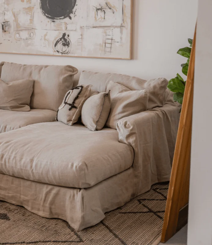 RINCONERA BISCARROSSE 303X100X160 LINO BEIGE CHAISE LONGUE DERECHO en Beige - Sillones y sofás, Uruguay | Más Infinito Casa, vista 3