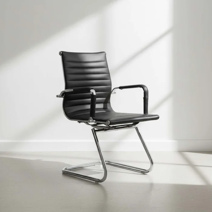 Silla De Escritorio Simil-cuero Negro D-101l en Negro - Sillas de escritorio, Uruguay | Divino