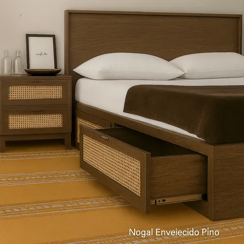 Cama Canagge con Ratán - Dormitorio, Uruguay | Treehouse Deco