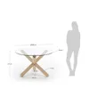 Mesa Lotus Ø 120 cm - de cristal patas madera maciza de roble en Madera natural - Mesas de comedor, Uruguay | Kavehome, vista 6 de 6