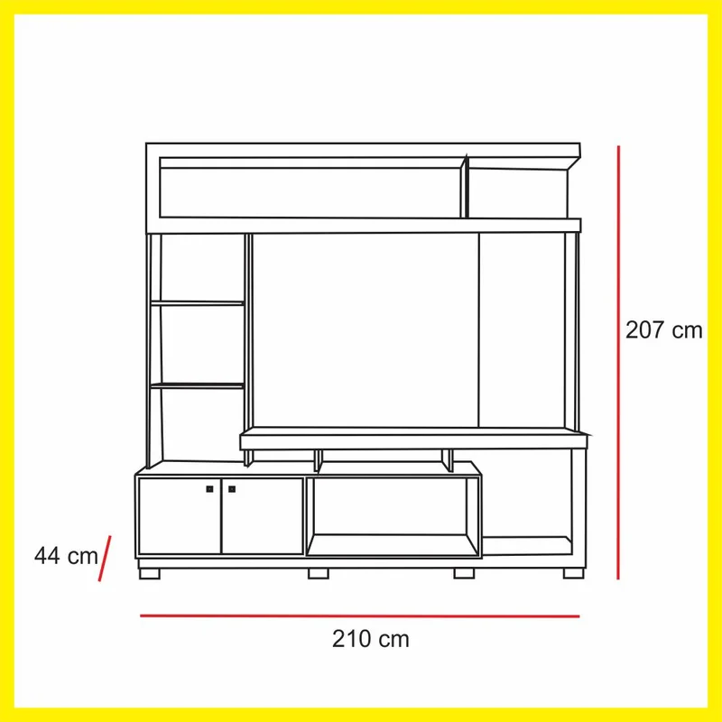 Producto: Modular Rack 127 de AMARELO en Madera natural - Muebles para TV, Uruguay | Amarelo, vista 3