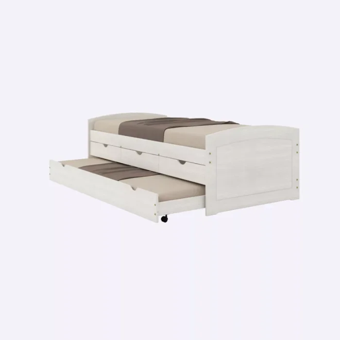 Cama Marinera 1 plaza con Cajones - Línea Ulli en Blanco - Respaldos de cama, Uruguay | Concetto Casa, vista 3