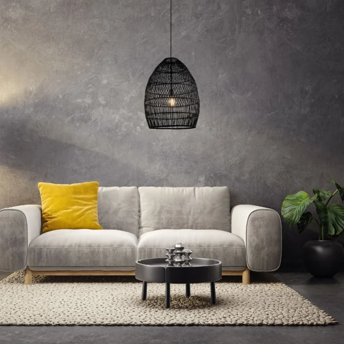 Colgante rattan grande 68cm - NEGRA en Negro - Lámparas colgantes, Uruguay | Iluminica, vista 3