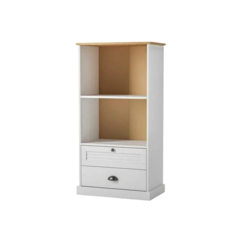 Estantería - 2 Cajones - Línea Oslo - Blanco en Blanco - Bibliotecas, Uruguay | Ecowood