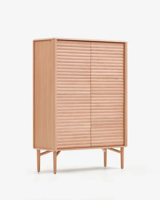 Aparador Lenon - 4 puertas madera maciza y chapa de roble 104,5 x 144 cm FSC MIX Credit en Madera natural - Aparadores y recibidores, Uruguay | Kavehome