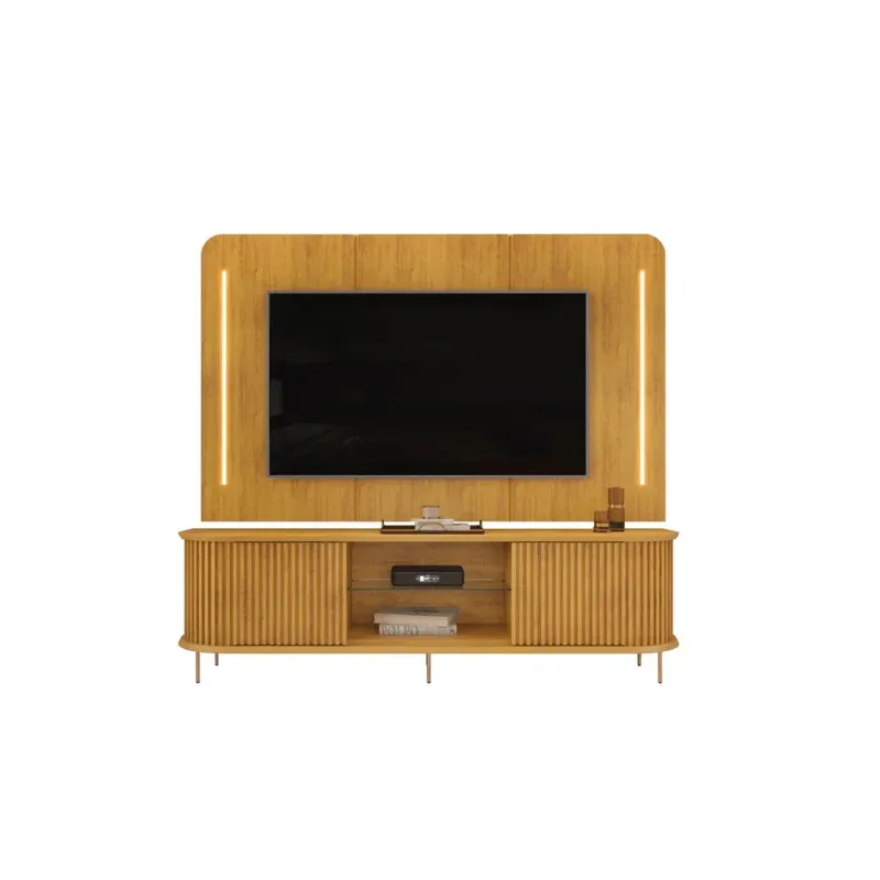 Rack con Panel Atlas Marrón - Muebles para TV, Uruguay | Ecowood