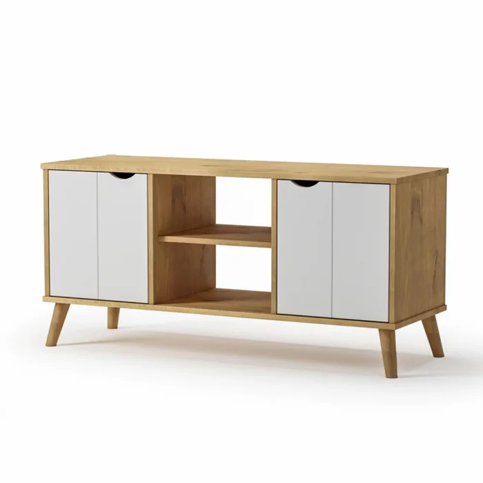Rack para TV 2 Puertas - Linea Dublin - Blanco en Blanco - Muebles para TV, Uruguay | Rústico Hogar, vista 2