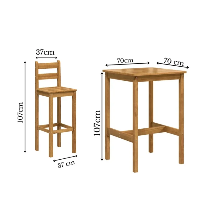 Isla Desayunador 2 Bancos Cocina Comedor Madera Maciza - Línea Monterrey en Madera natural - Mesas de comedor, Uruguay | Ecowood, vista 4