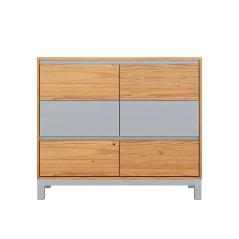 Cómoda 6 Cajones - Madera Maciza Pino/Gris - Square en Multicolor - Cómodas, Uruguay | Rústico Hogar, vista 3