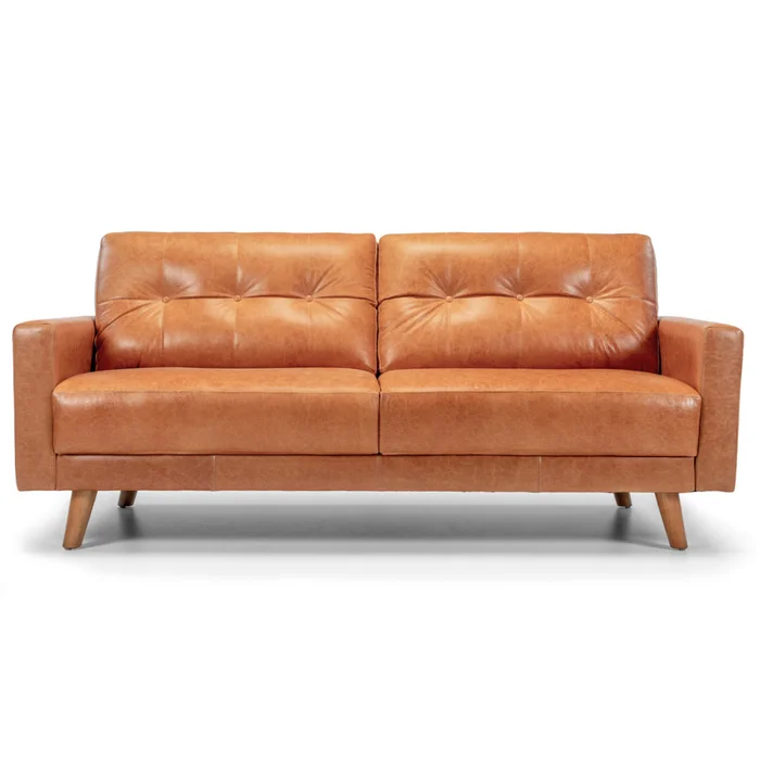 Sofá Lars - Cuero Natural - 2,5 cuerpos - A fabricar en Marrón - Sillones y sofás, Uruguay | NYR, vista 2