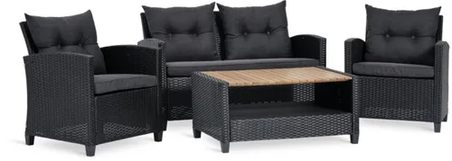 Set jardín VEN 4 plazas negro en Negro - Muebles para el exterior, Uruguay | JYSK