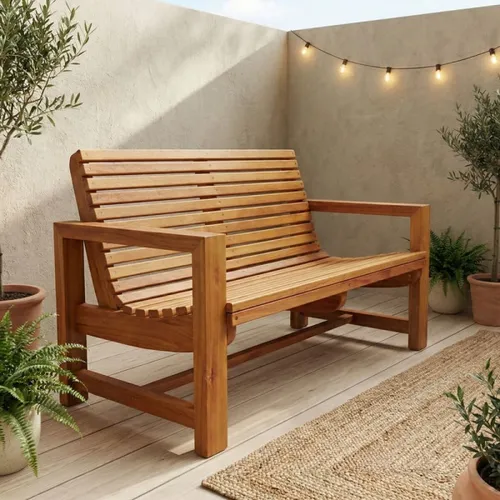 Sillón curvo 2 cuerpos exterior — Serra Amoblamientos en Madera natural - Muebles para el exterior, Uruguay | Serra Amoblamientos