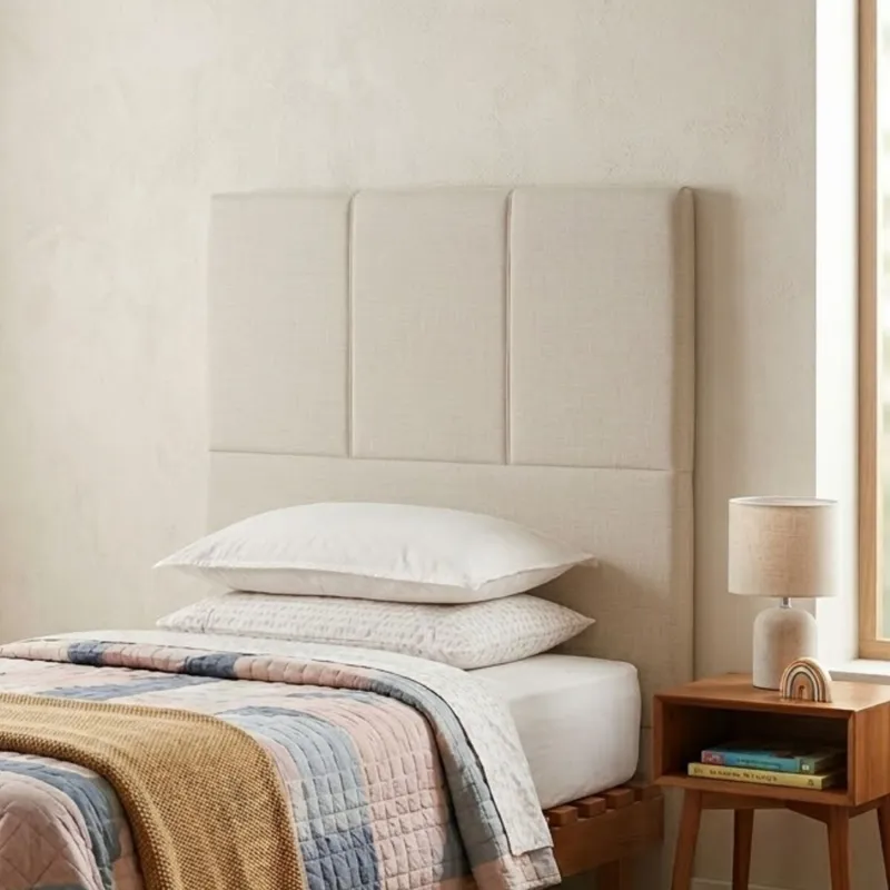 Respaldo 1 Plaza Madera y Tela - Moscou - Gris en Gris - Respaldos de cama, Uruguay | Rústico Hogar