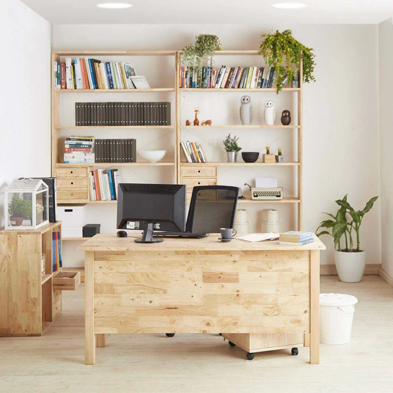 Biblioteca + Escritorio Campos en Madera natural - Escritorios, Uruguay | Divino, vista 6