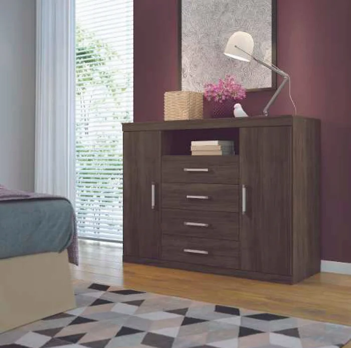 Comodas Cajoneras 2 Puertas 4 Cajones Dormitorio Blan 303866 - Cómodas, Uruguay | Soy Hogar, vista 4