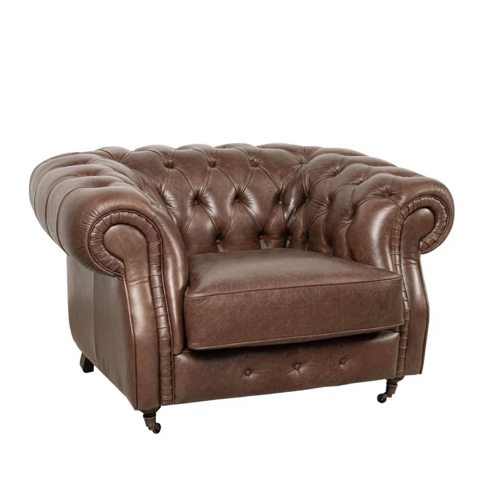 Butaca 1 Cuerpo Cuero-100-natural Marron New Chesterfield Choc. en Marrón - Sillones y sofás, Uruguay | Divino, vista 2