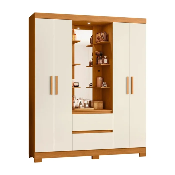 Ropero 4 puertas y 3 cajones - Olimpia - Línea FIT - Roperos y placares, Uruguay | Ecowood, vista 3
