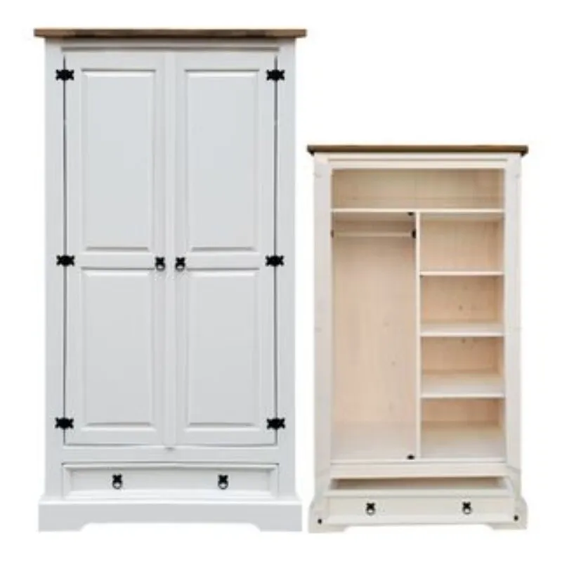 Ropero Mexicano 2 Puertas Blanco 100% Madera en Blanco - Roperos y placares, Uruguay | Albanés