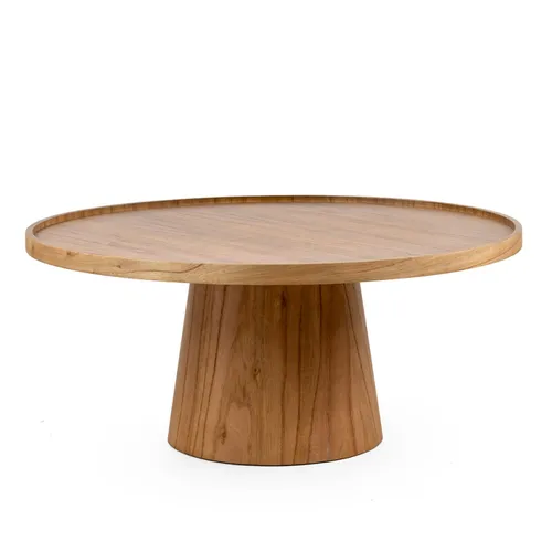 MESA DE LIVING ELARA BAJA CINAMOMO NATURAL 80X80X36H CM en Madera natural - Mesas de living, Uruguay | Vinibel