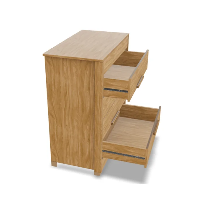 Comoda Cajonera 4 Cajones Correderas Telescópicas Mdp Freijo Off White en Madera natural - Muebles, Uruguay | Soy Hogar, vista 3